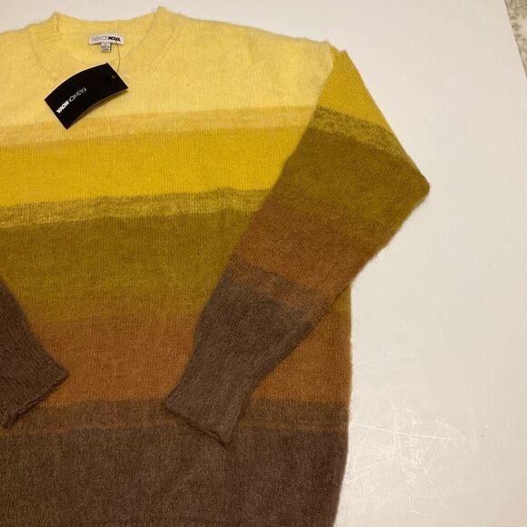 Yellow Brown Combo Sunset Cruise Oversize Ombre Sweater, Small. NWT. Soft and Fu - Picture 16 of 16